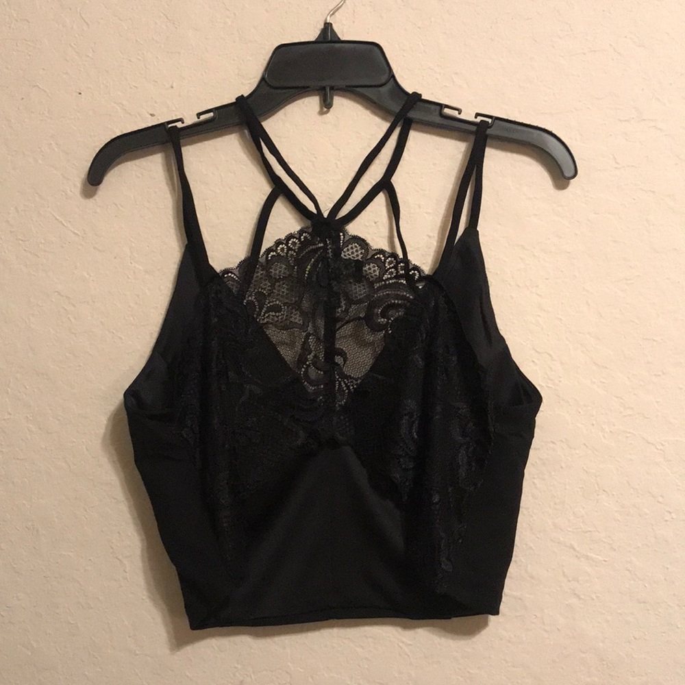 Forever 21 Black Crop Top with Lace Back - Picture 2 of 2